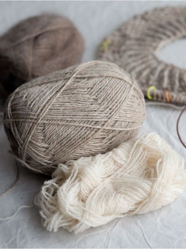 Ruke knit Semi-Wollgarn – Hellbeige melange (72), 100 g