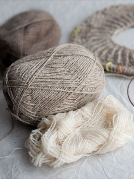 Ruke knit Semi-Wollgarn – Hellbeige melange (72), 100 g