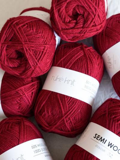 Ruke knit Semi-Wollgarn – Burgund (52) 100 g