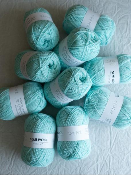 Ruke knit Semi-Wollgarn – Eisminze (19), 100 g