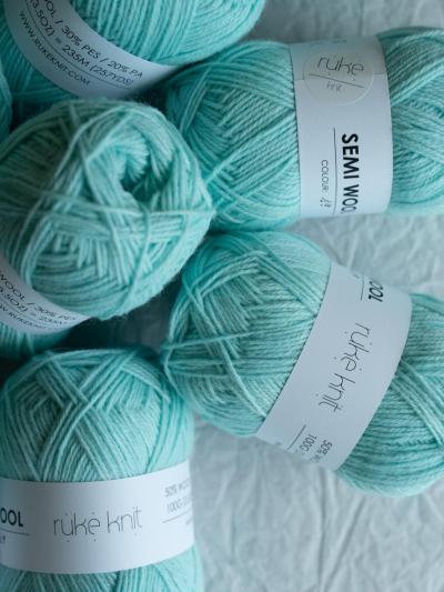 Ruke knit Semi-Wollgarn – Eisminze (19), 100 g