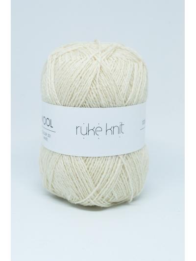 Ruke Knit Wollgarn – Wollweiß (201) 100 g, 100 % Wolle