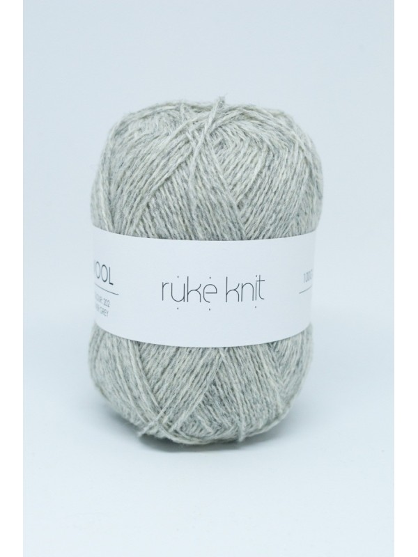 Ruke Knit Wollgarn – Hellgrau (202) 100 g, 100 % Wolle